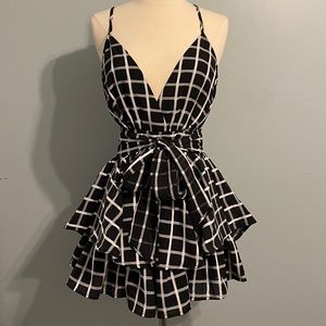checkered romper dress